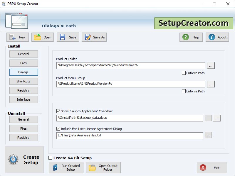 Setup Creator Software screenshot