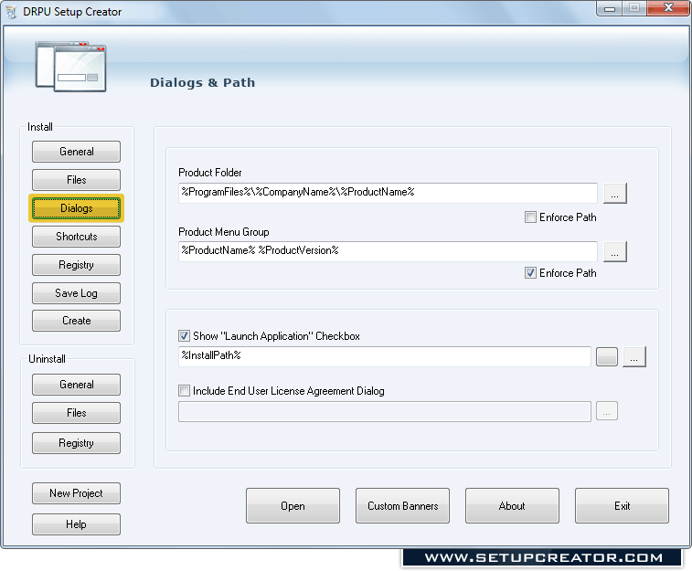 Dialogs and Path